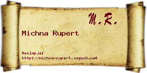 Michna Rupert névjegykártya